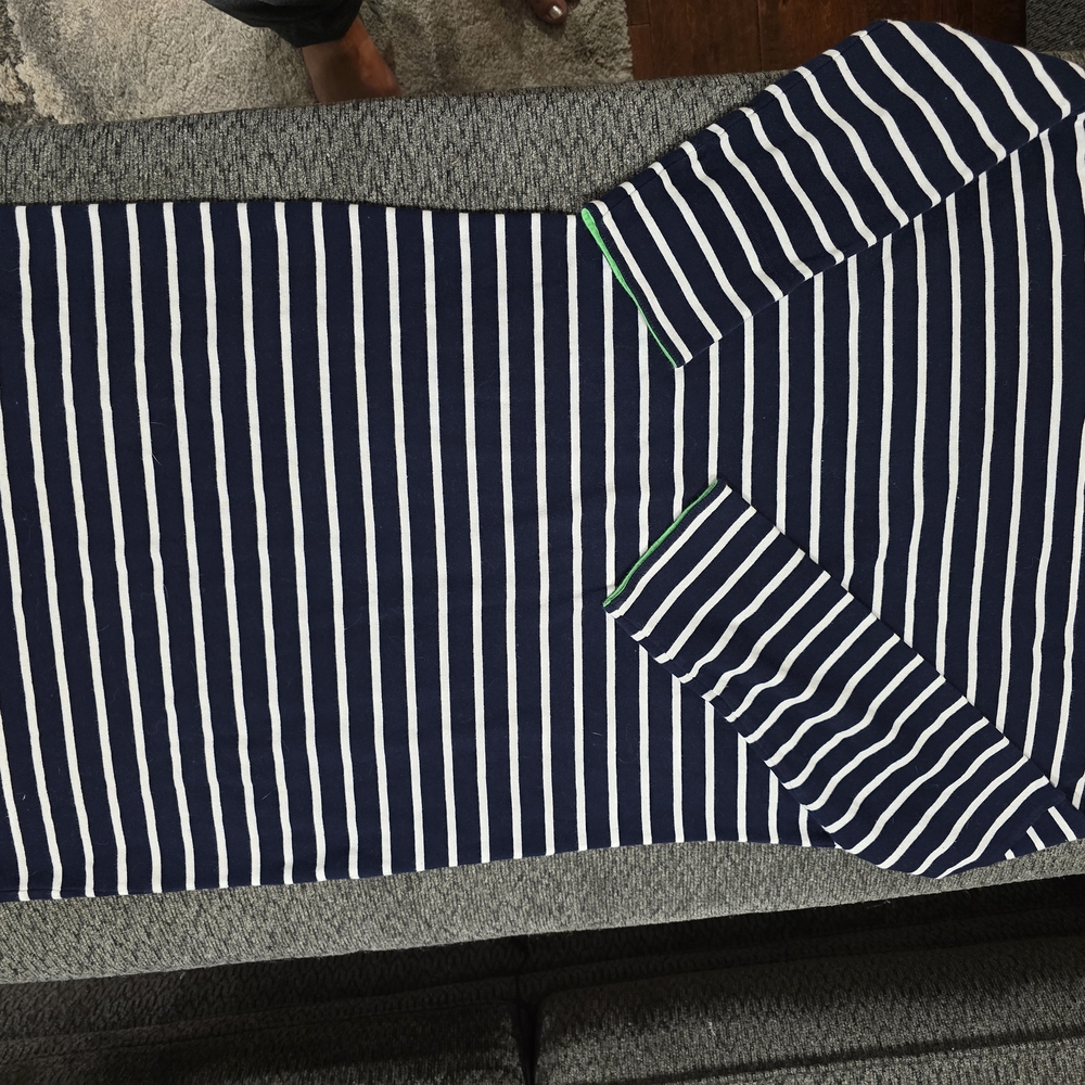 American Living Navy and White Dress with Green Trim